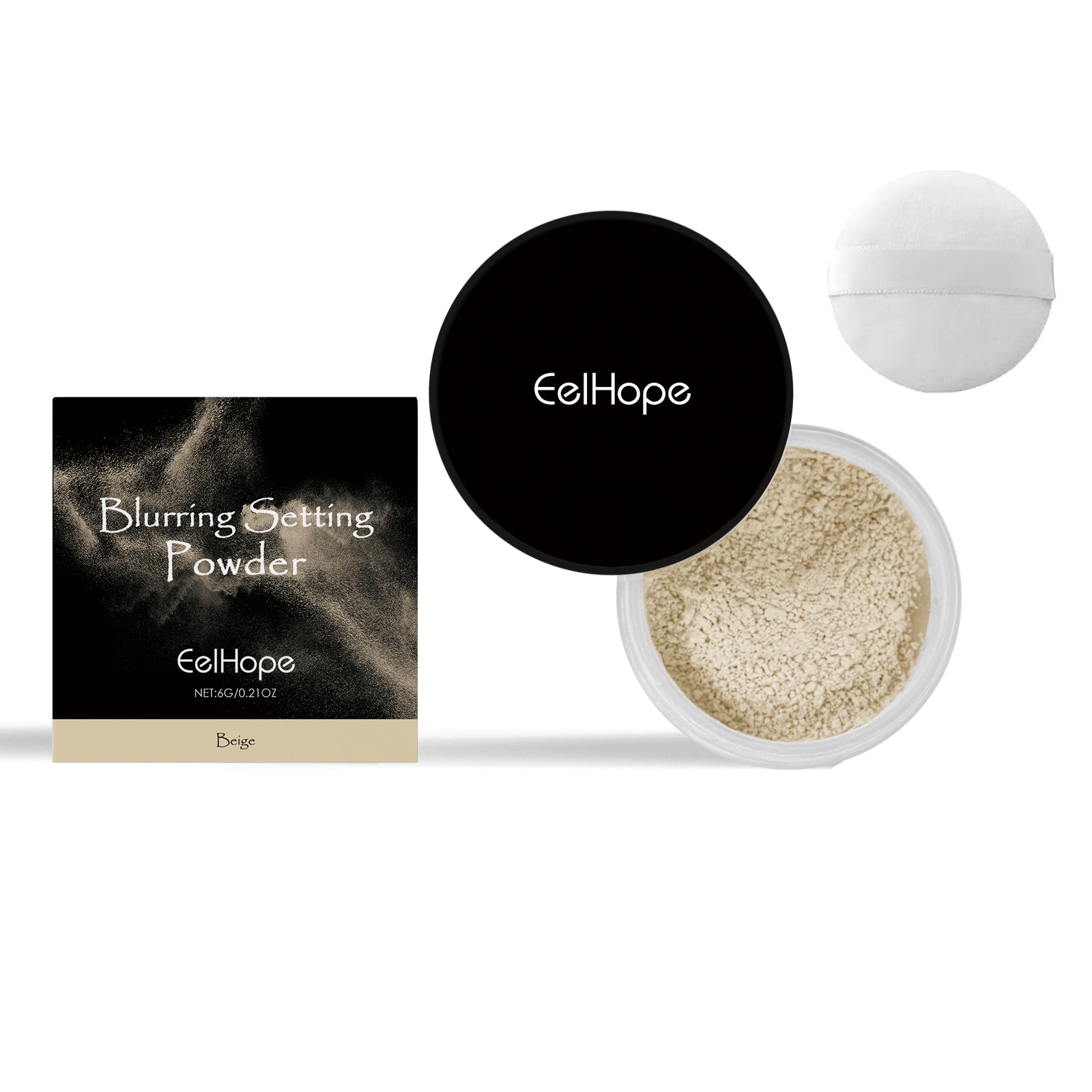 Eelhope The Setting Powder (Beige) Has A Natural, Light, Fine, Breathable And Snaky Look. It Is Suitable For Both Dry And Wet Use And Can Last For A Long Time Without Makeup Fading