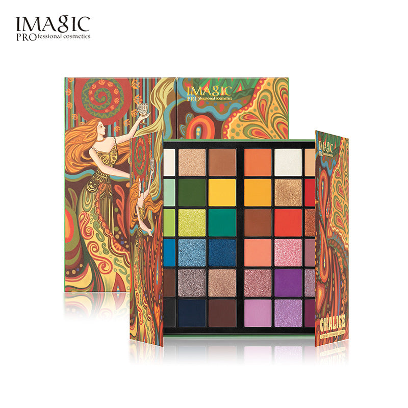 Palette de fards à paupières IMAGIC Tarot Holy Grail 36 couleurs, nacrée, mate et polarisée.
