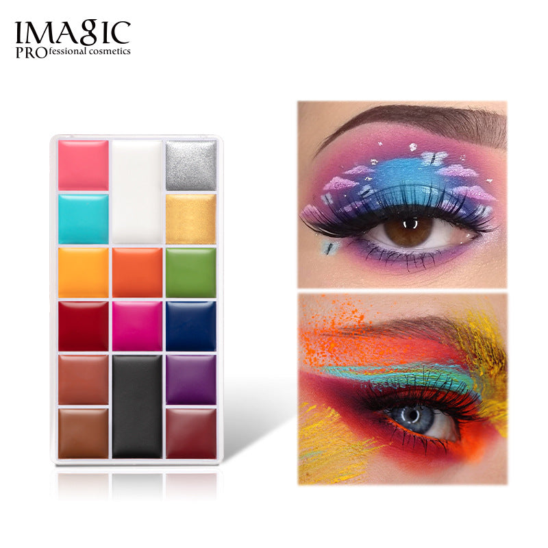 Palette de maquillage IMAGIC 16 couleurs pour le corps, effet soyeux, waterproof et résistant à la transpiration, idéale pour Noël, Halloween et les s