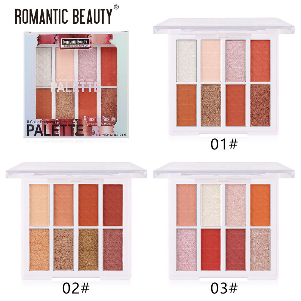 Palette de fards à paupières portable Romantic Beauty Matte Small Plate INS8