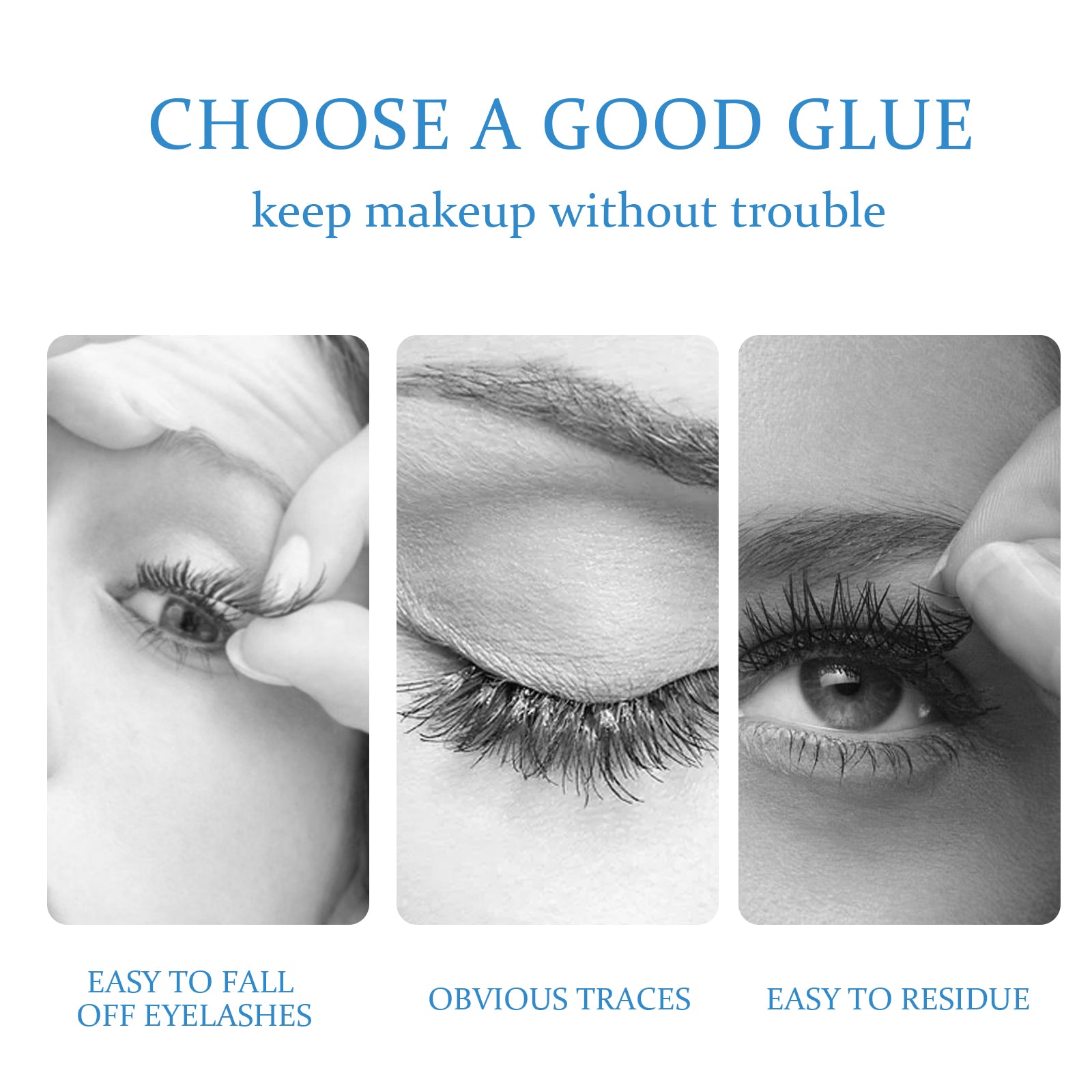 EELHOE False Eyelash Glue, Lightweight Self-Adhesive False Eyelash Glue Gentle And Non-Irritating