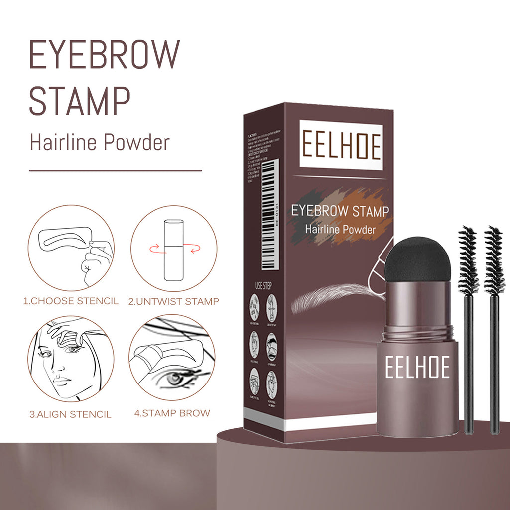 Moule à sourcils EELHOE (Boîte marron moyen) - Maquillage pour sourcils facile et rapide - Poudre waterproof pour les sourcils