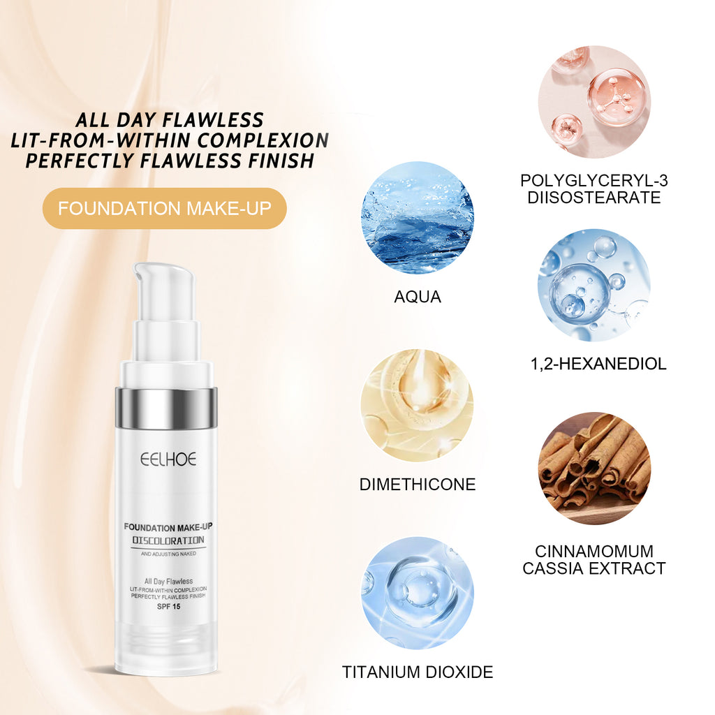 Correcteur EELHOE à changement de couleur, fond de teint liquide, hydratation longue durée, hydratant, hydratant, hydratant, réchauffe, illumine et pu