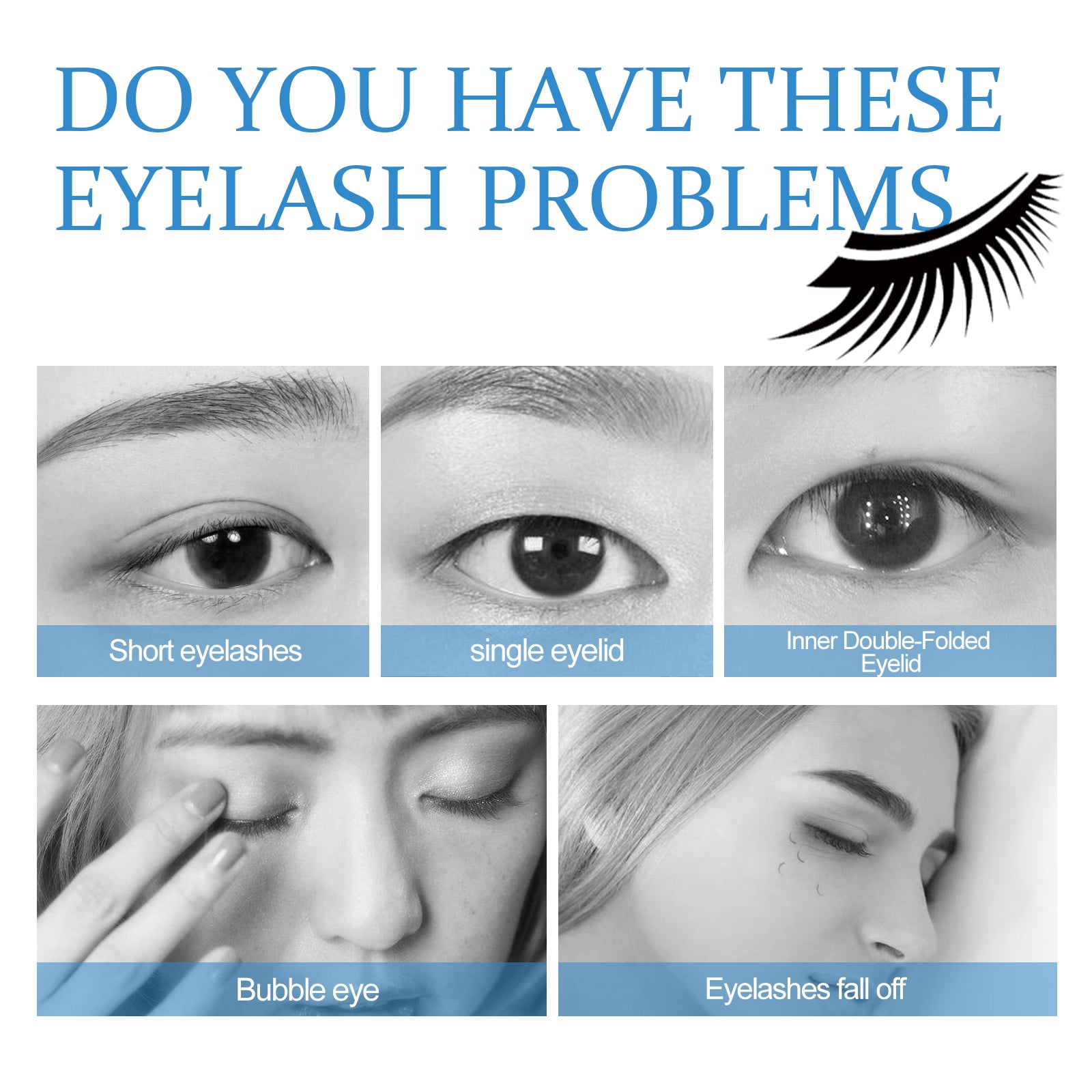 EELHOE False Eyelash Glue, Lightweight Self-Adhesive False Eyelash Glue Gentle And Non-Irritating