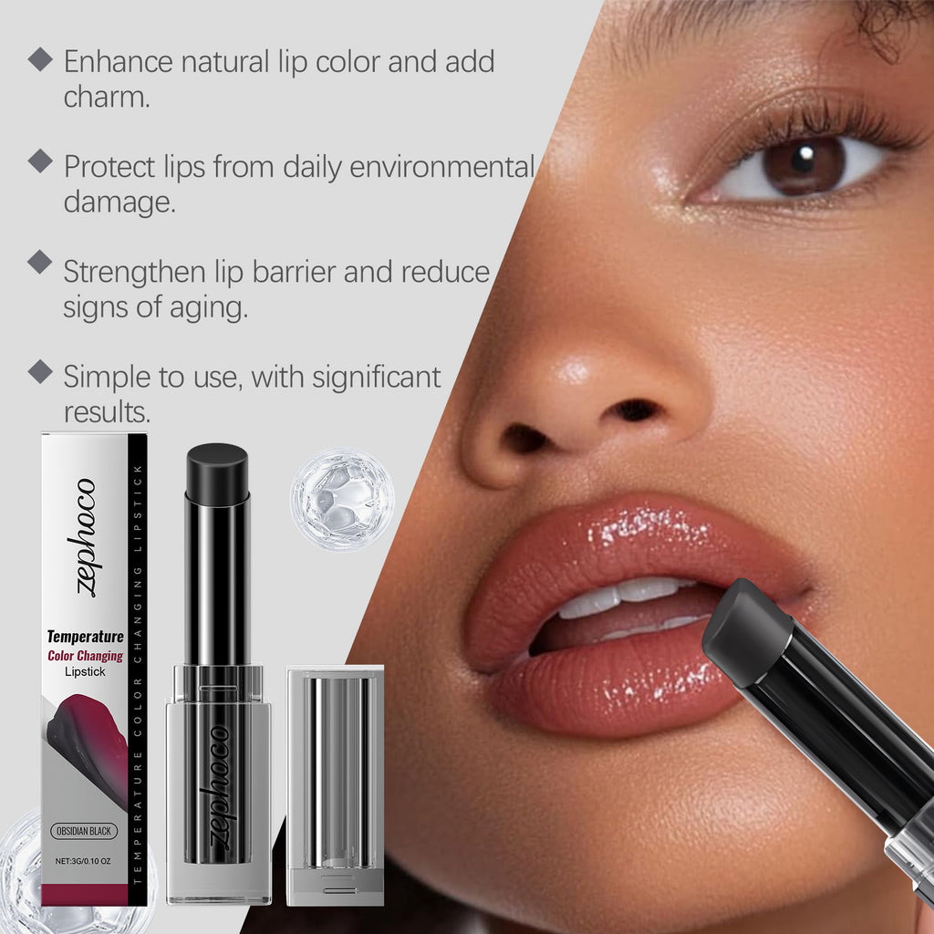zephoco Obsidian Warming Lip Balm, Gently Moisturizes, Moisturizes, Reduces Lip Lines, And Careens Tender Lips