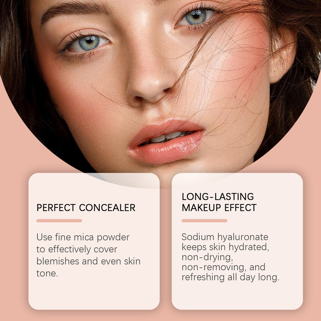 Fond de teint compact coussin d'air Eelhope (Teinte naturelle) Correcteur léger et naturel Maquillage longue tenue et facile à démaquiller Sans effet