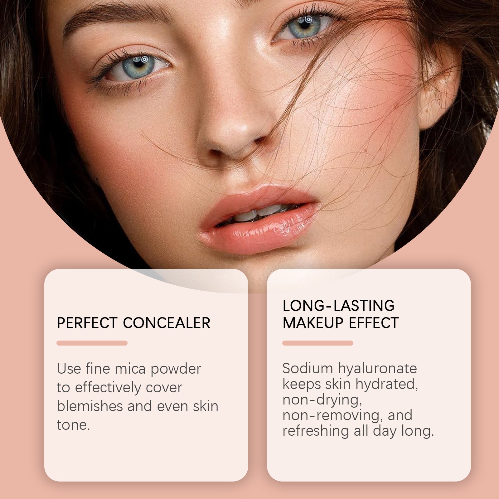 Fond de teint compact coussin d'air Eelhope (Teinte naturelle) Correcteur léger et naturel Maquillage longue tenue et facile à démaquiller Sans effet