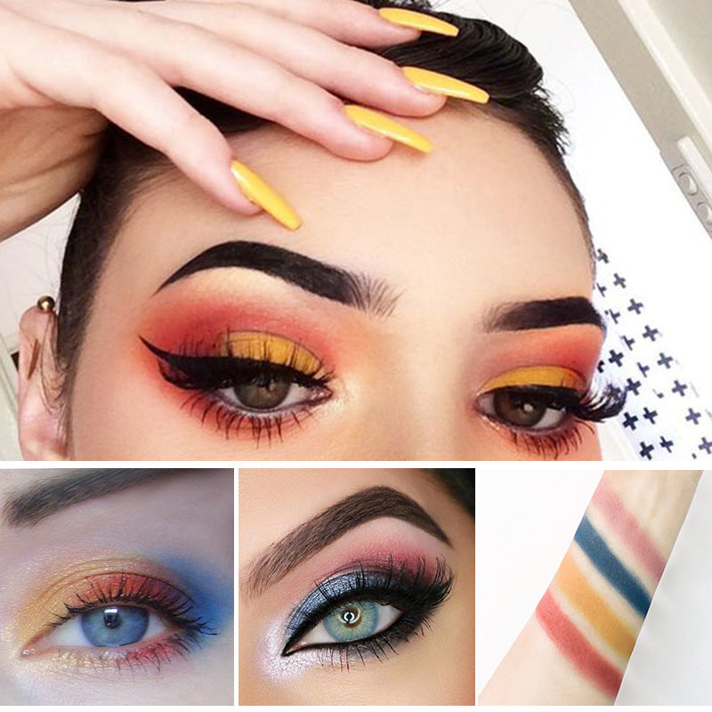 Palette de fards à paupières quatre couleurs Pudaier Ink Landscape, fini mat nacré, waterproof et résistant à la transpiration.