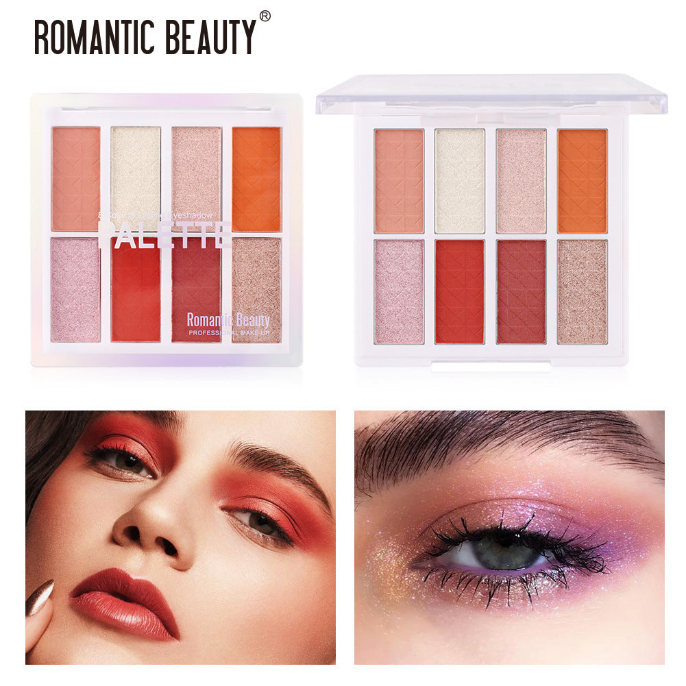 Palette de fards à paupières portable Romantic Beauty Matte Small Plate INS8