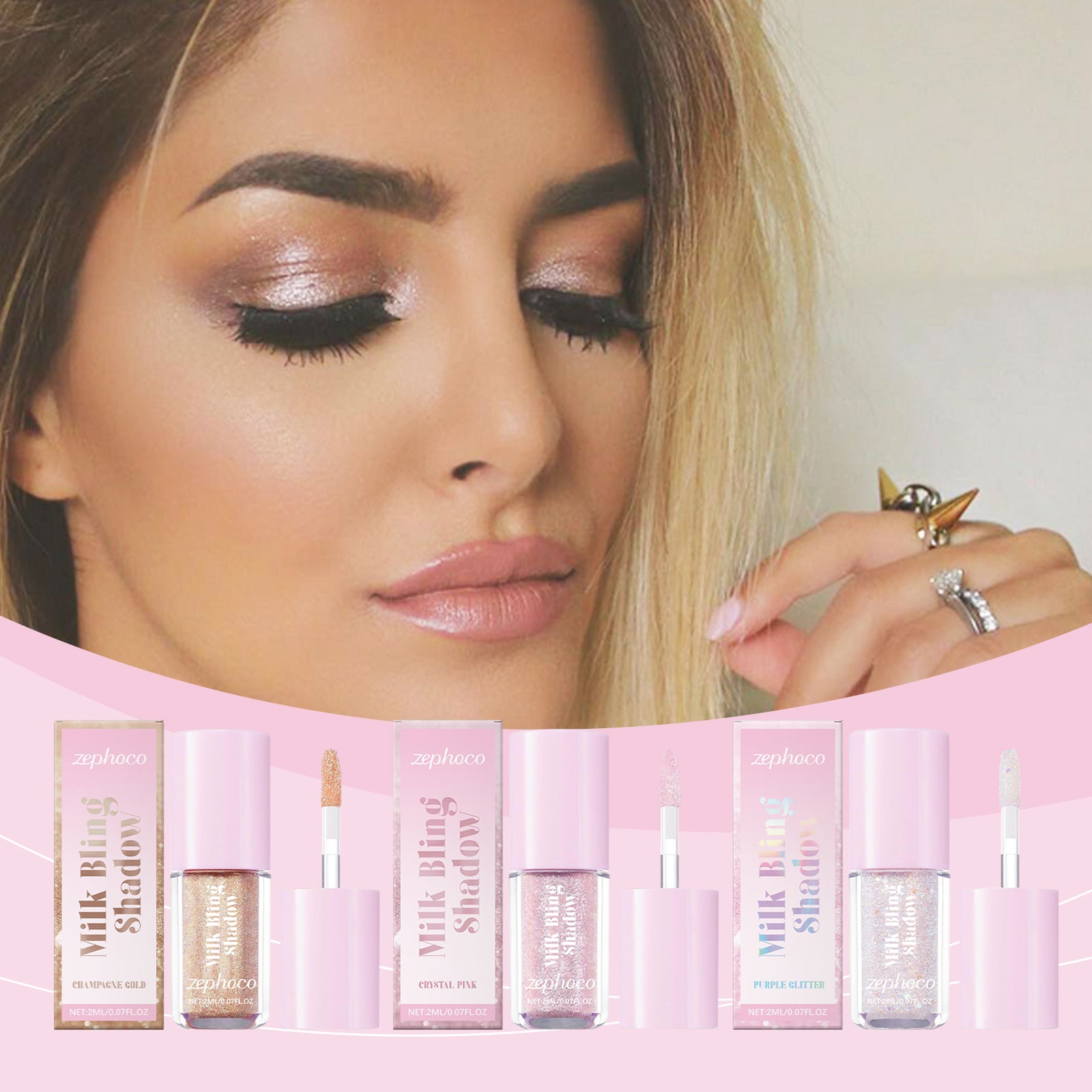 zephoco Color Pearl Liquid Eyeshadow Series, Natural Long-Lasting High Light Color Eyeshadow For Party Play Makeup