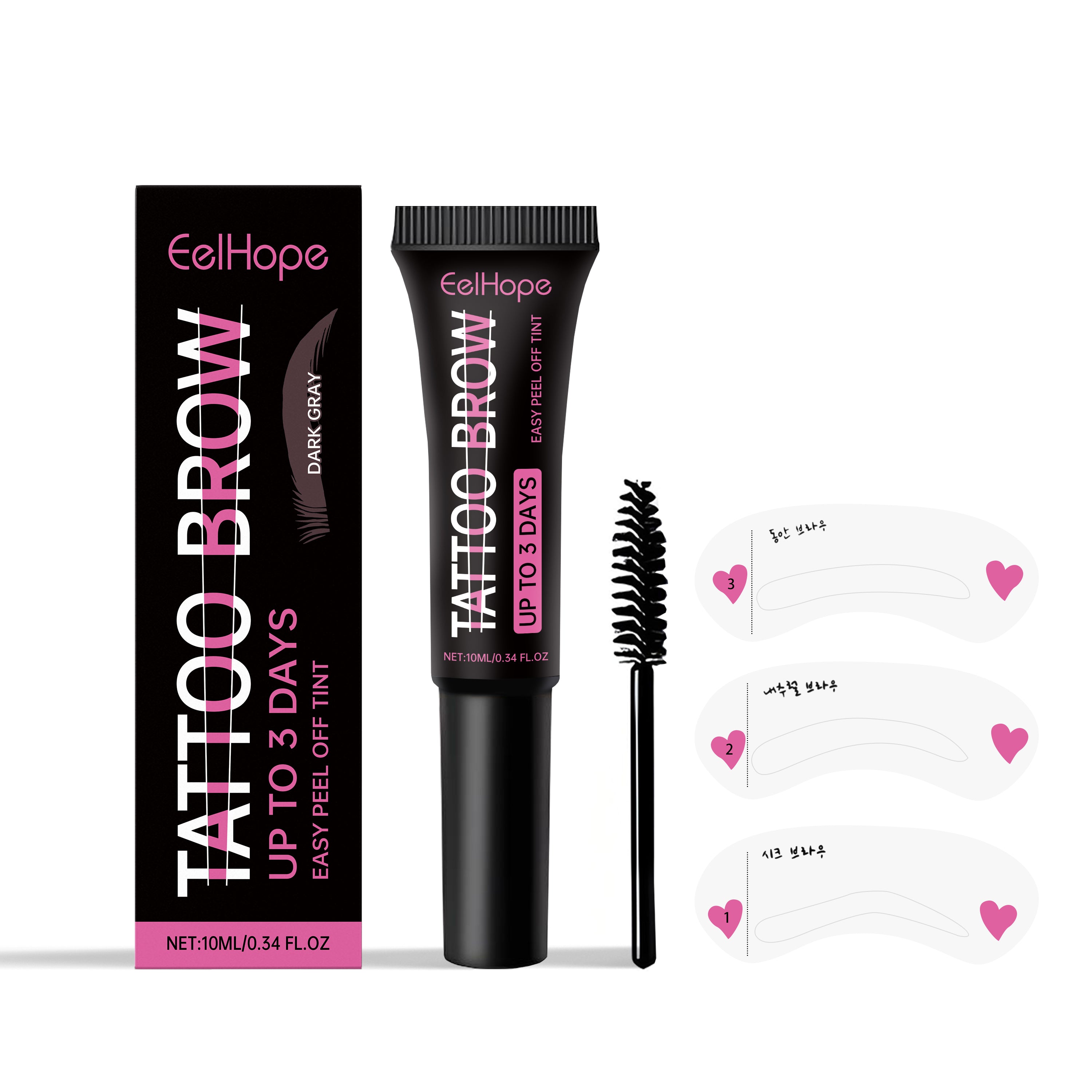 Gel à sourcils Eelhope pour une couleur naturelle longue durée, hydrate et nourrit les sourcils.