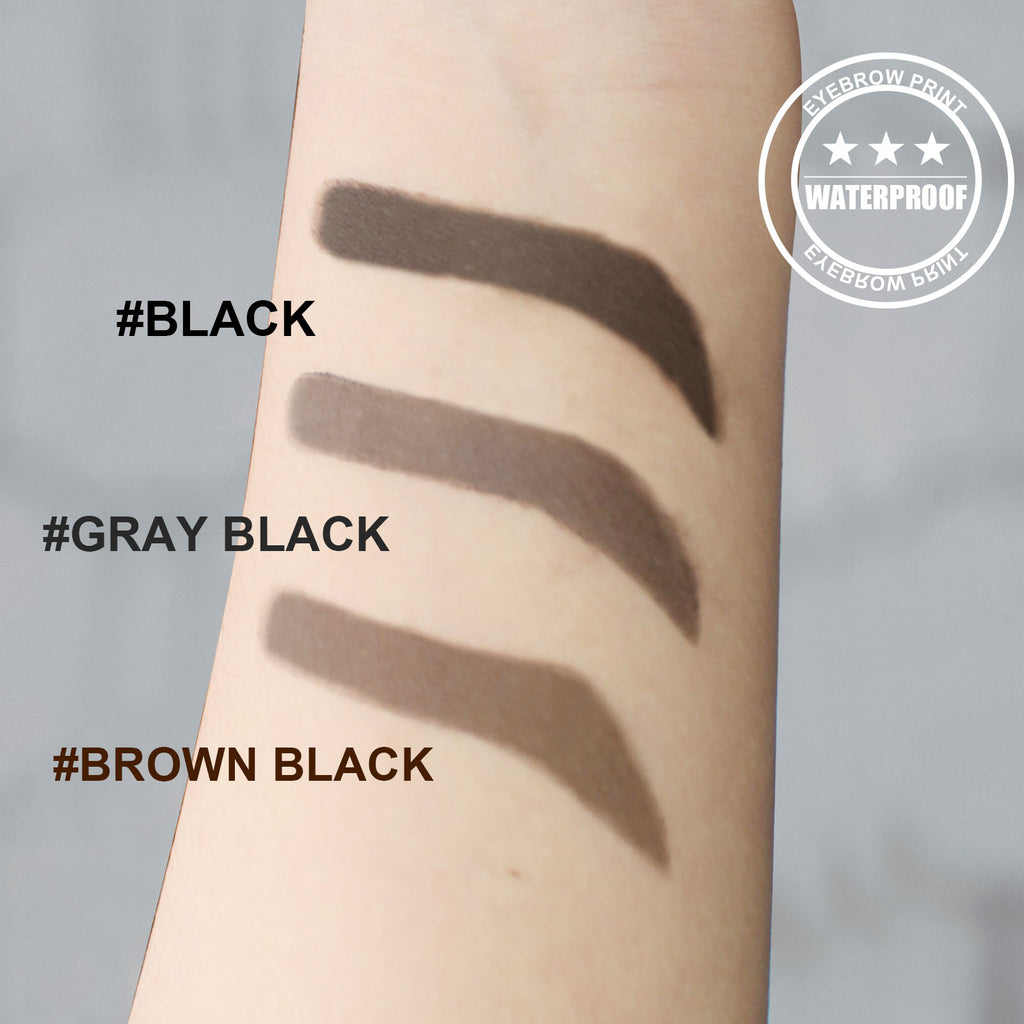 EELHOE Poudre pour sourcils effet poil à poil (brun foncé) - Maquillage rapide et naturel pour des sourcils impeccables.