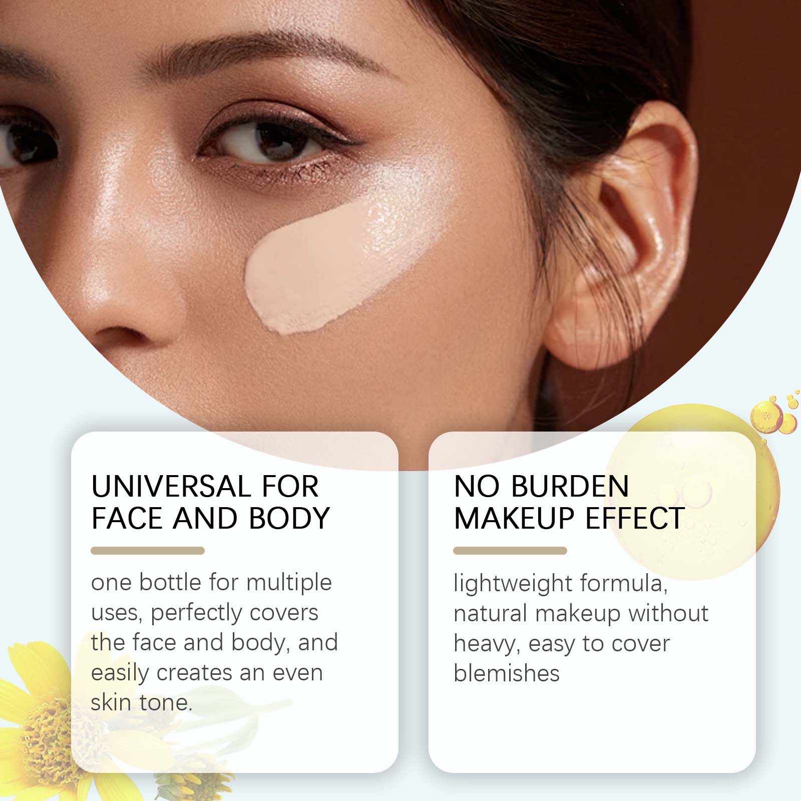 Correcteur longue tenue zephoco Ivory, hydratant et illuminateur, convient aux peaux grasses et sèches.