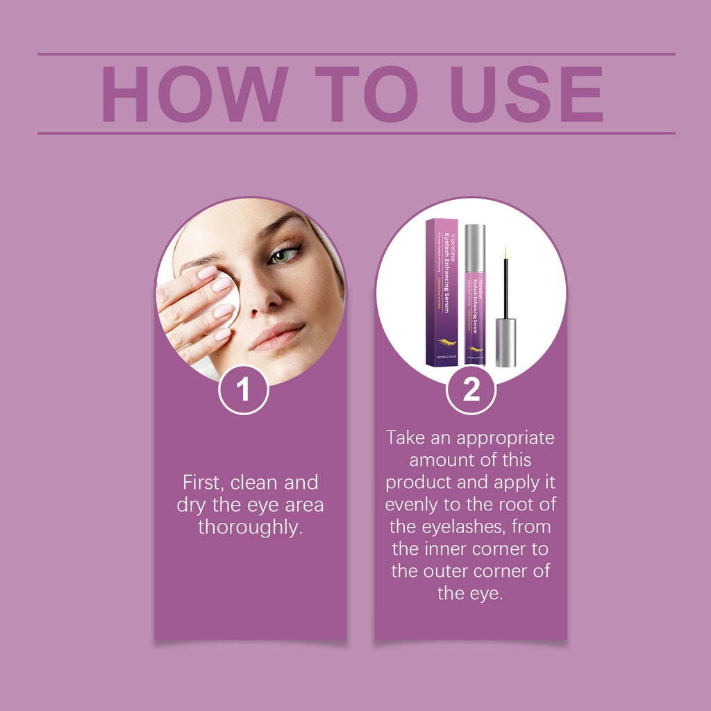 Sérum fortifiant pour cils Viareline, pour des cils magnifiques et recourbés. Poudre naturelle longue tenue et hydratante.