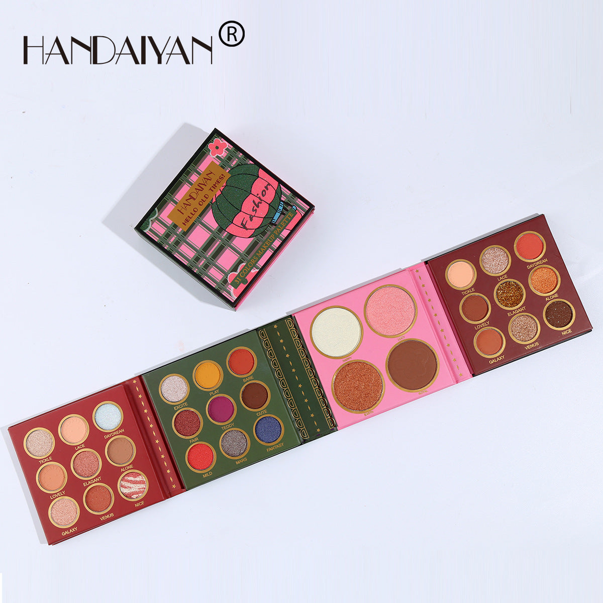 HANDAIYAN 31 Colors Eyeshadow Palette + Blush Highlighter Makeup Set Set Box Pearlescent Matte Eyeshadow