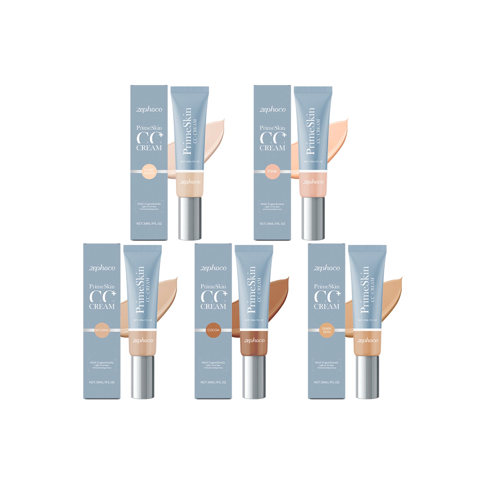 zephoco Nourishing Light Liquid Foundation Series, Light Moisturizing, Brightening, Hydrating And Non-Sticking Powder For Natural Makeup