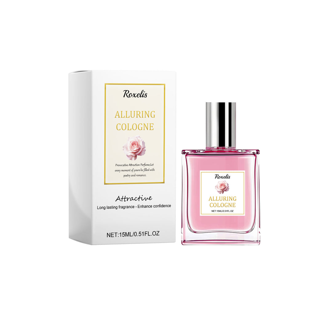 Parfum aux phéromones de rose, fragrance fraîche et légère, ambiance romantique, dégage du charme, longue tenue, pour femme.