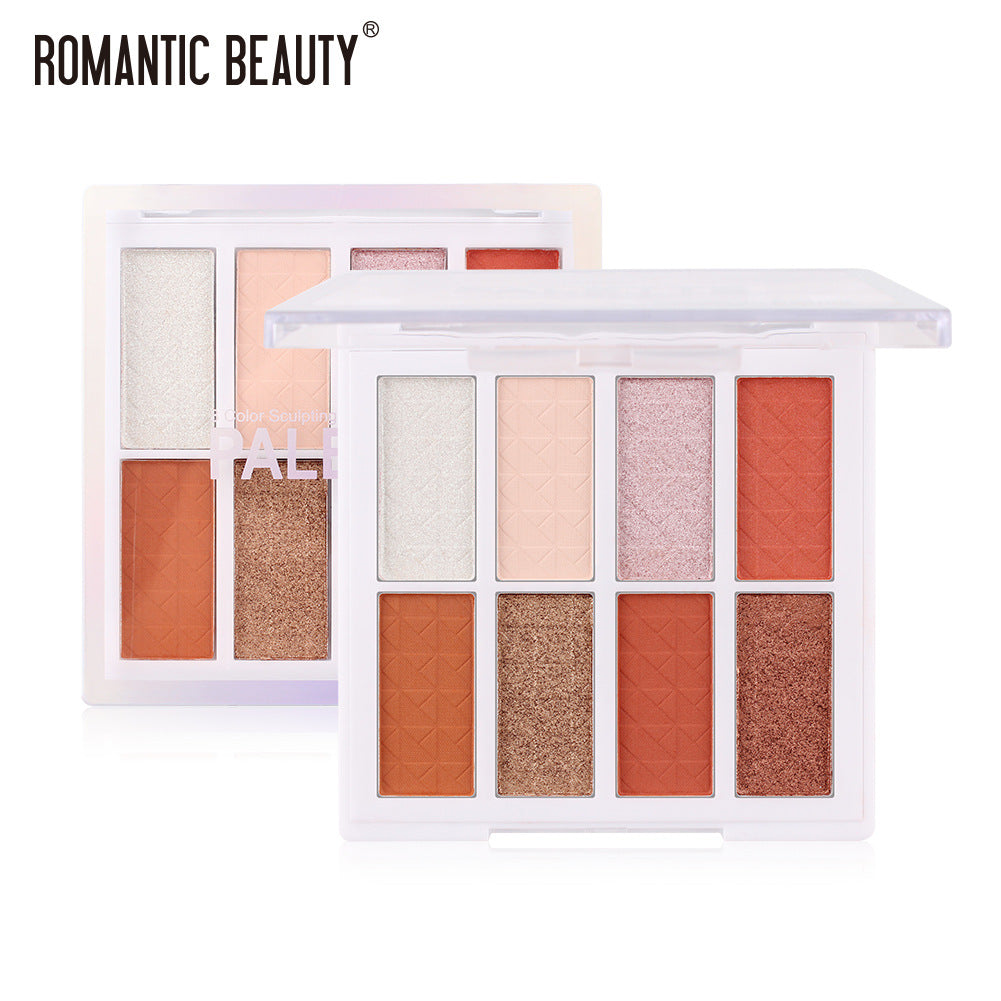 Palette de fards à paupières portable Romantic Beauty Matte Small Plate INS8