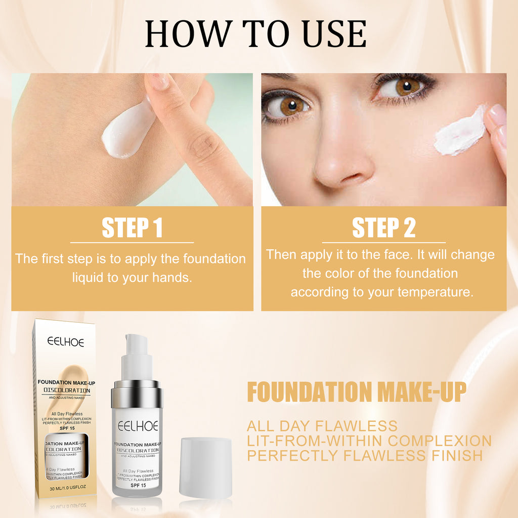 Correcteur liquide à couleur changeante, longue tenue, hydratant, illuminant et éclaircissant.