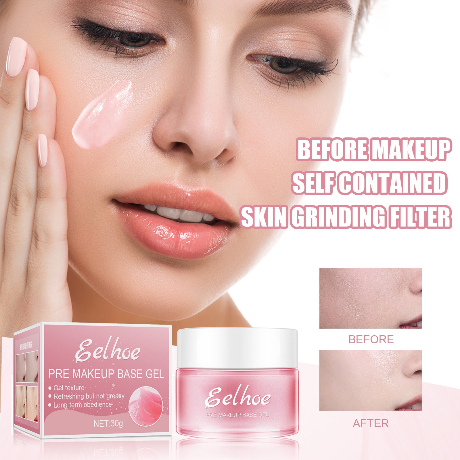 Gel de base EELHOE pour maquillage, crème correctrice hydratante et raffermissante, base isolante pour la peau.