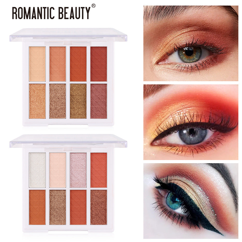 Palette de fards à paupières portable Romantic Beauty Matte Small Plate INS8