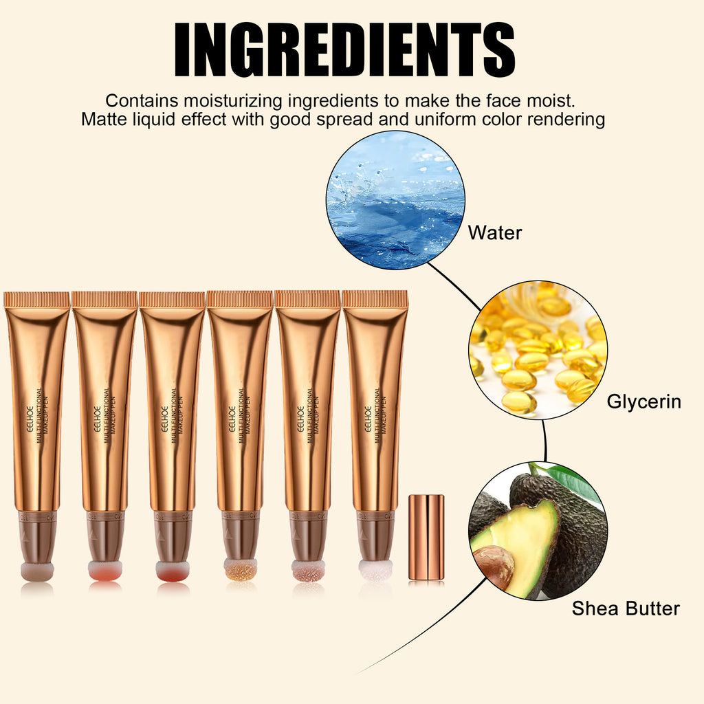 Stylo maquillage multifonctionnel EELHOE, illuminateur de teint, stick de beauté liquide 3D pour un contouring naturel et 3D.
