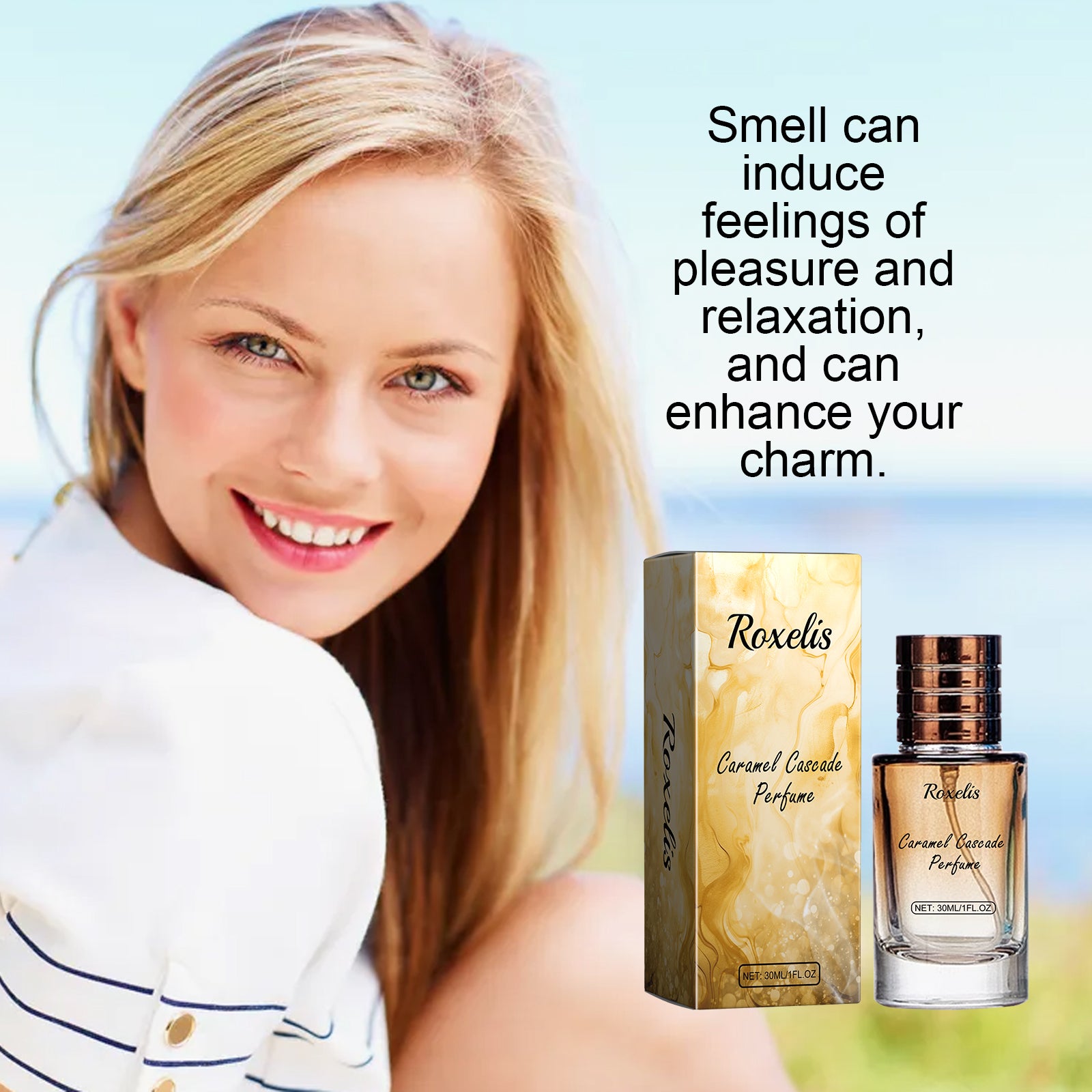 Caramel Cascade, parfum frais et naturel, fragrance de niche qui exhale le charme, idéal pour les rendez-vous amoureux.